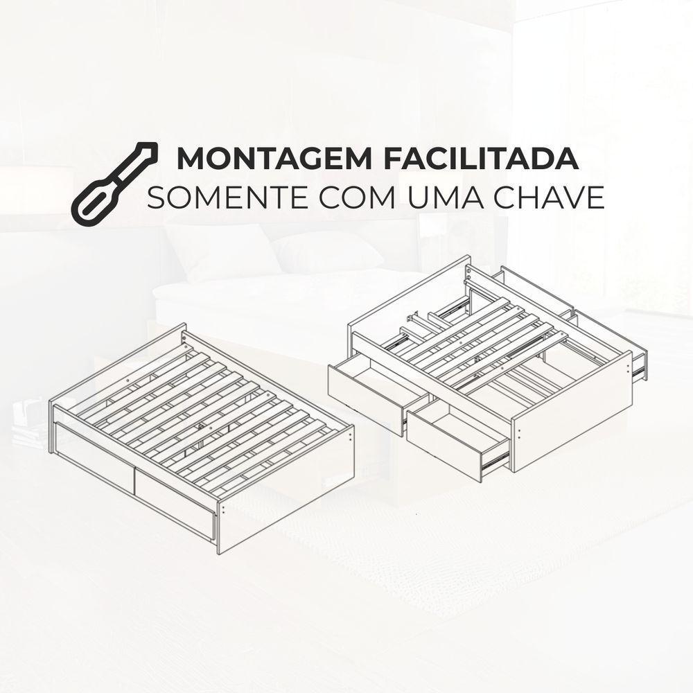 Cama Base Box Casal Em Madeira Maciça Libanesa Com 4 Gavetas E Estrutura Reforçada - 8