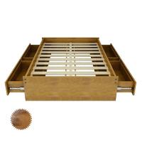 Cama Base Box Casal Em Madeira Maciça Libanesa Com 4 Gavetas E Estrutura Reforçada - 2