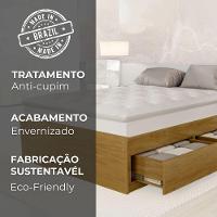 Cama Base Box Casal Em Madeira Maciça Libanesa Com 4 Gavetas E Estrutura Reforçada - 6