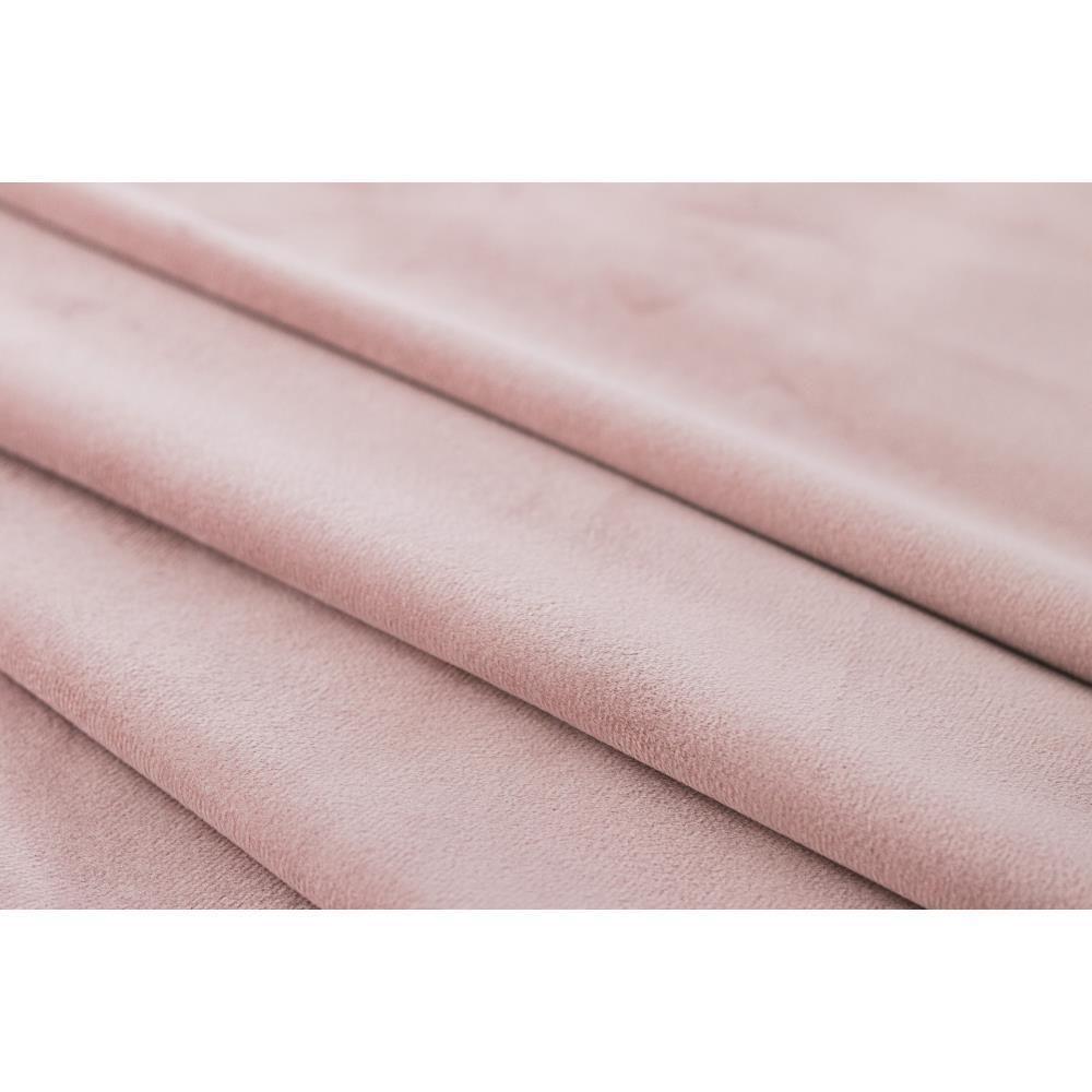 Cabeceira Solteiro Curva Luxo 90x60 Veludo Rosê - Tachas Prata - 4