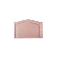 Cabeceira Solteiro Curva Luxo 90x60 Veludo Rosê - Tachas Prata - 1