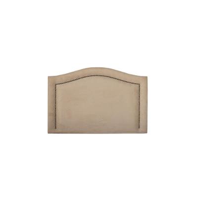 Cabeceira Solteiro Curva Luxo 90x60 Suede Bege - Tachas Fumê