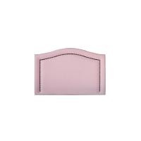 Cabeceira Solteiro Curva Luxo 90x60 Courino Rosa - Tachas Fumê - 1