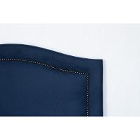 Cabeceira Solteiro Curva Luxo 90x60 Suede Azul - Tachas Fumê - 3