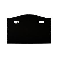 Cabeceira Solteiro Curva Luxo 90x60 Courino Cinza - Tachas Fumê - 5