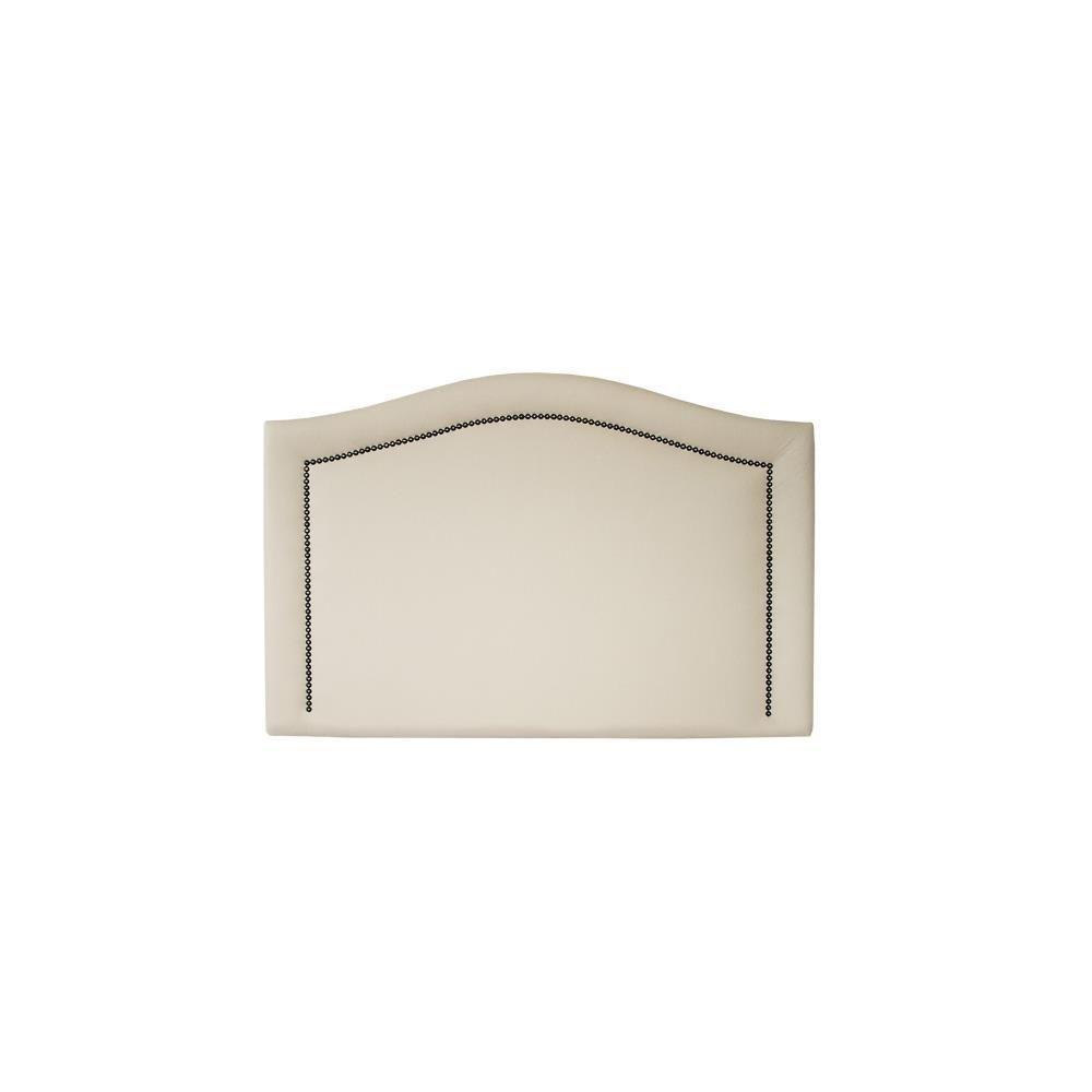 Cabeceira Solteiro Curva Luxo 90x60 Courino Off White - Tachasfumê - 1