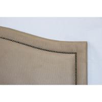 Cabeceira Queen Curva Luxo 160x60 Suede Bege - Tachas Fumê - 3