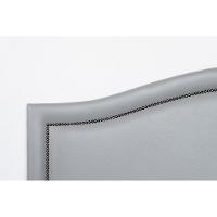 Cabeceira Queen Curva Luxo 160x60 Courino Cinza - Tachas Fumê - 3