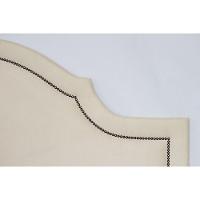 Cabeceira Casal Provençal Luxo 140x60 Suede Off White - Tachas Fumê - 3