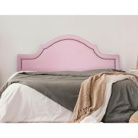 Cabeceira Casal Provençal Luxo 140x60 Courino Rosa - Tachas Fumê - 1