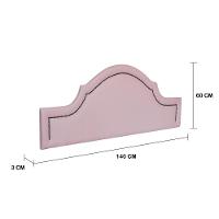 Cabeceira Casal Provençal Luxo 140x60 Courino Rosa - Tachas Fumê - 2
