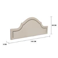 Cabeceira Casal Provençal Luxo 140x60 Courino Off White - Tachas Fumê - 2