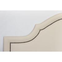 Cabeceira Casal Provençal Luxo 140x60 Courino Off White - Tachas Fumê - 3