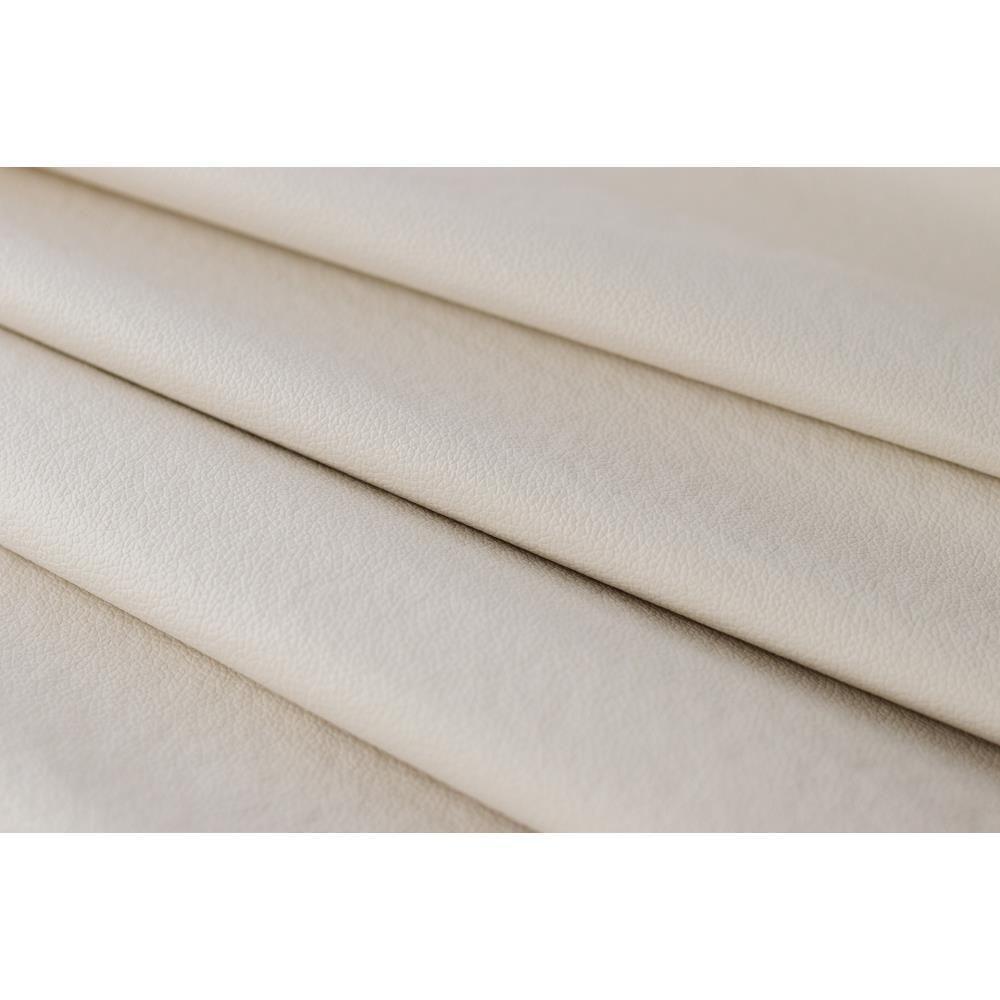 Cabeceira Casal Curva Luxo 140x60 Courino Off White - Tachas Fumê - 4