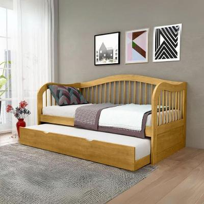 Bicama Madeira Maciça Rubi Com Auxiliar Na Cor Imbuia 2 Colchões Ortobom D28