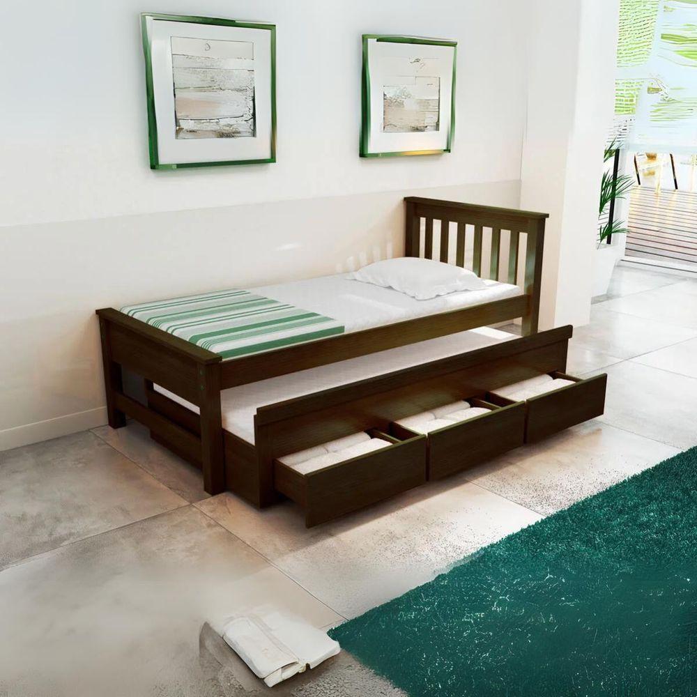 Bicama Esmeralda Cor Castanho + 2 Colchões Ortobom D28 - 1