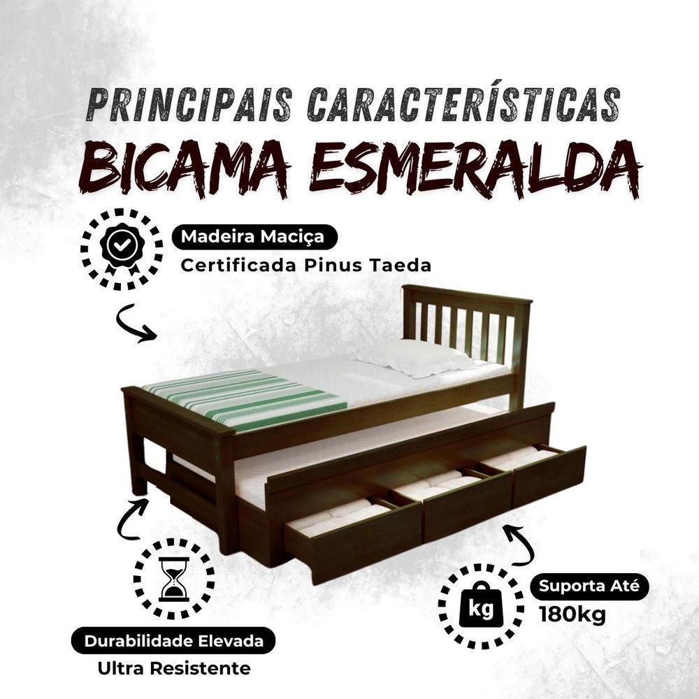 Bicama Esmeralda Cor Castanho + 2 Colchões Ortobom D28 - 7