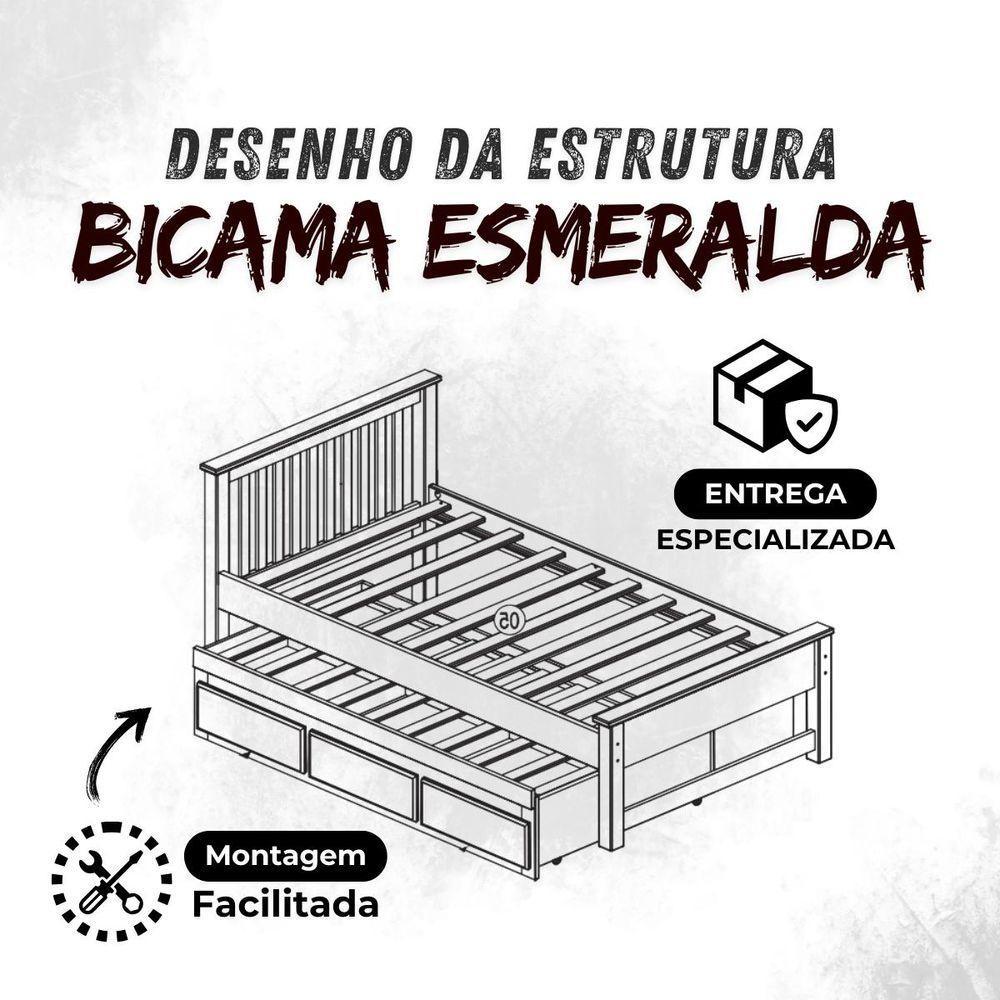 Bicama Esmeralda Cor Castanho + 2 Colchões Ortobom D28 - 8