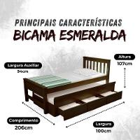 Bicama Esmeralda Cor Castanho + 2 Colchões Ortobom D28 - 5