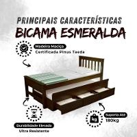 Bicama Esmeralda Cor Castanho + 2 Colchões Ortobom D28 - 7