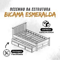 Bicama 3 Gavetas Esmeralda Cor Imbuia + 2 Colchões Ortobom D28 - 8