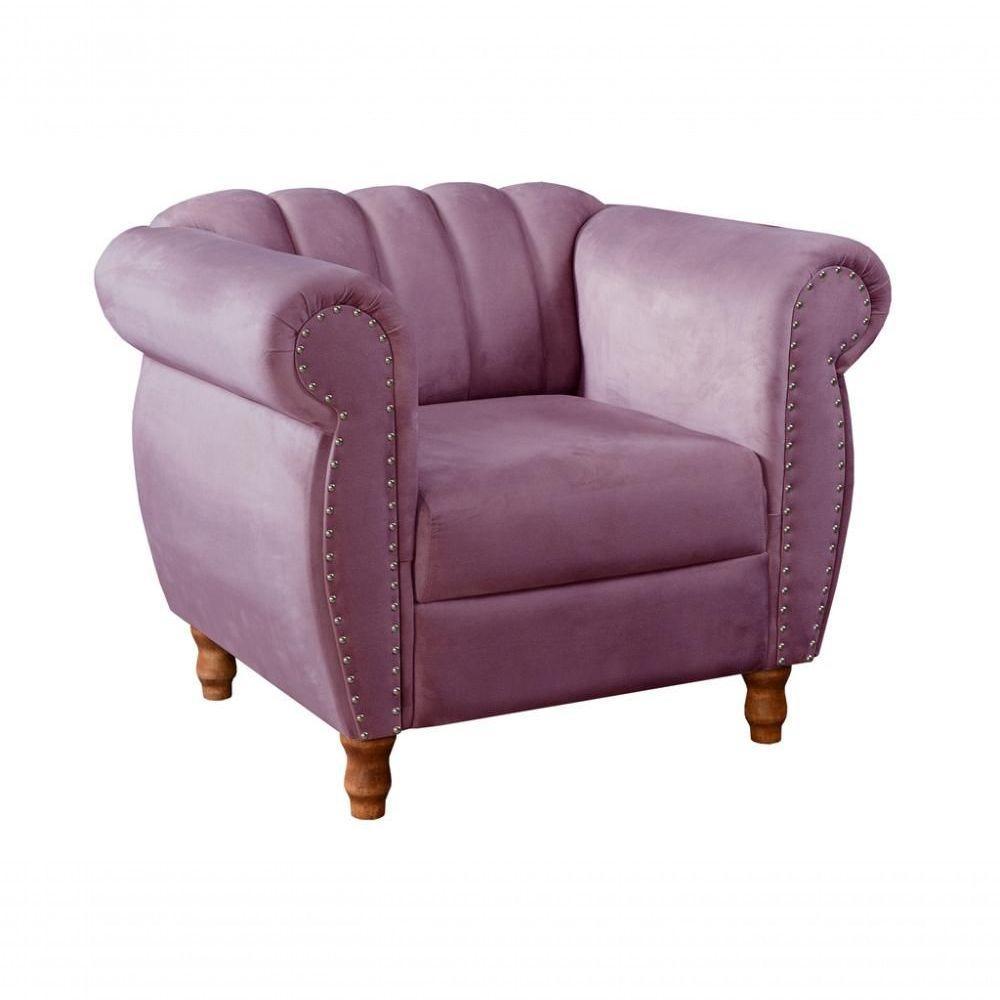 Poltrona Realeza Veludo Roxo 380 - Bella Decor - 2