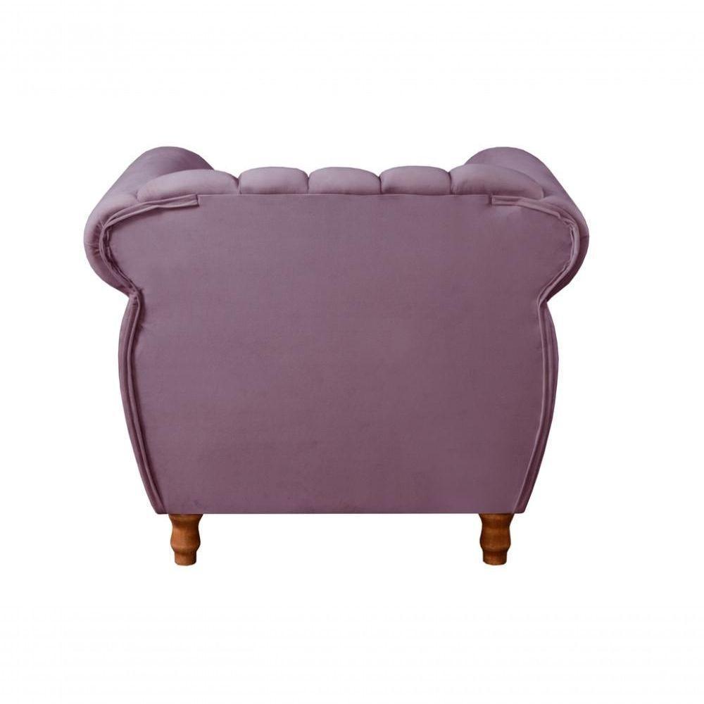 Poltrona Realeza Veludo Roxo 380 - Bella Decor - 3