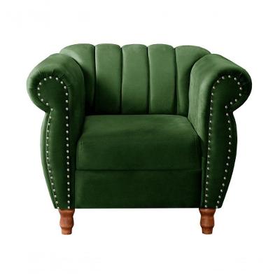 Poltrona Realeza Veludo Verde Bella Decor