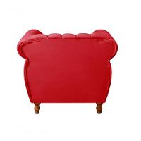 Poltrona Realeza Suede Vermelho 100 - Bella Decor - 3