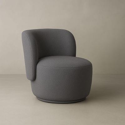 Poltrona Orgânica Biet Bouclê Premium Design Contemporâneo Tecido Bouclê Cinza FRI Varejo