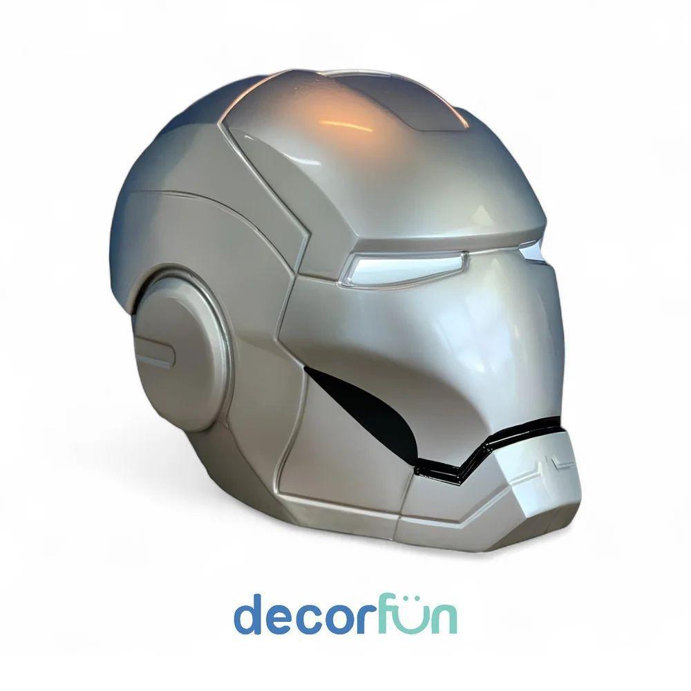 Luminária De Mesa Capacete Homem De Ferro Laqueado Cromo - 3