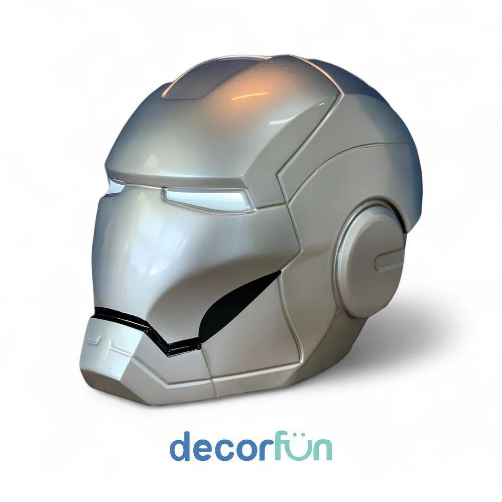Luminária De Mesa Capacete Homem De Ferro Laqueado Cromo - 5