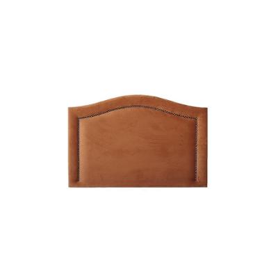 Cabeceira Solteiro Curva Luxo 90x60 Veludo Terracota - Tachas Fumê