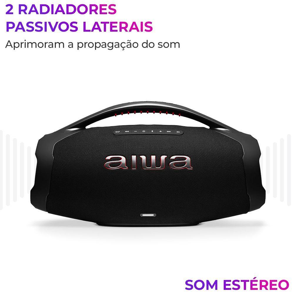 Caixa De Som Boombox Plus Aiwa BBS-01B 200W BT 30H IP66 USB - 3