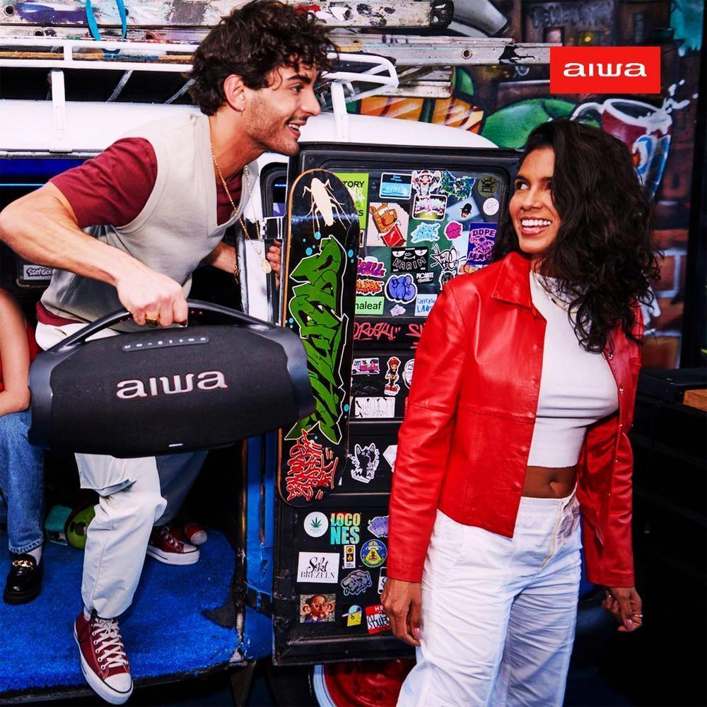 Caixa De Som Boombox Plus Aiwa BBS-01B 200W BT 30H IP66 USB - 10