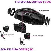Caixa De Som Boombox Plus Aiwa BBS-01B 200W BT 30H IP66 USB