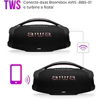 Caixa De Som Boombox Plus Aiwa BBS-01B 200W BT 30H IP66 USB - 5