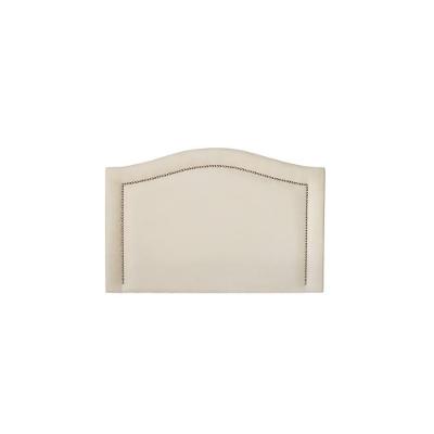 Cabeceira Solteiro Curva Luxo 90x60 Suede Off White - Tachas Prata