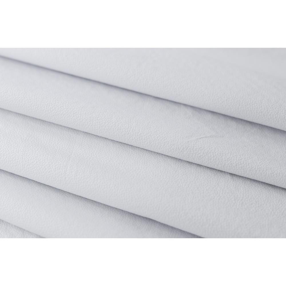 Cabeceira Solteiro Curva Luxo 90x60 Courino Branco - Tachas Fumê - 4