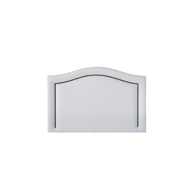 Cabeceira Solteiro Curva Luxo 90x60 Courino Branco - Tachas Fumê