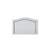 Cabeceira Solteiro Curva Luxo 90x60 Courino Branco - Tachas Fumê - 1