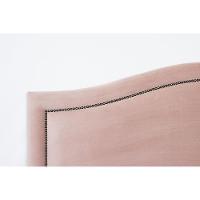 Cabeceira Queen Curva Luxo 160x60 Veludo Rosê - Tachas Fumê - 3