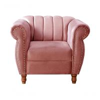 Poltrona Realeza Suede Rosa 280 - Bella Decor - 1