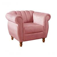 Poltrona Realeza Suede Rosa 280 - Bella Decor - 2
