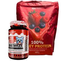 Kit Dimethylex Termogênico + Whey Protein 900g 100% Puro Sabor Iogurte Frutas Vermelhas - 1