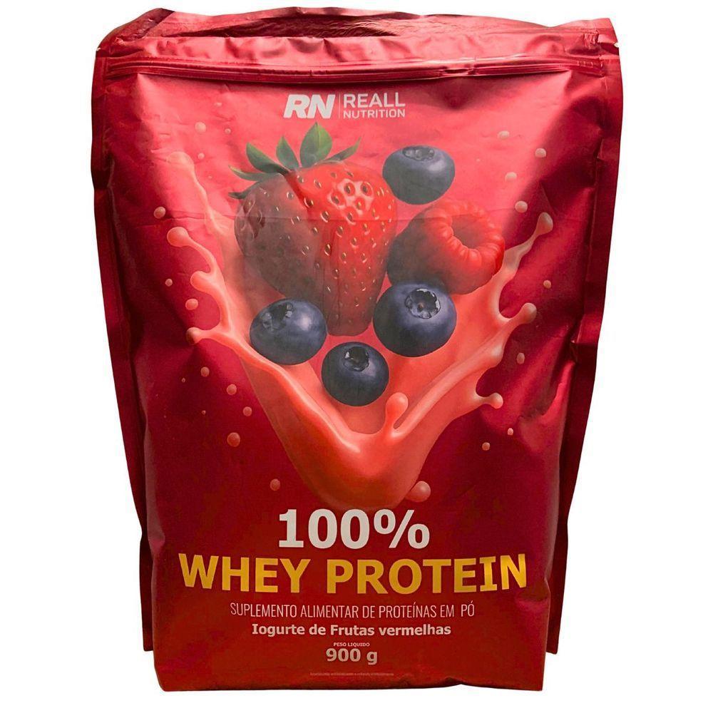 Kit 2 Whey Protein Concentrado 100% Reall Nutrition 900g Sabor Iogurte Frutas Vermelhas - 2