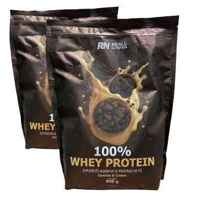 Kit 2 Whey Protein Concentrado 100% Reall Nutrition 900g Sabor Cookies Cream