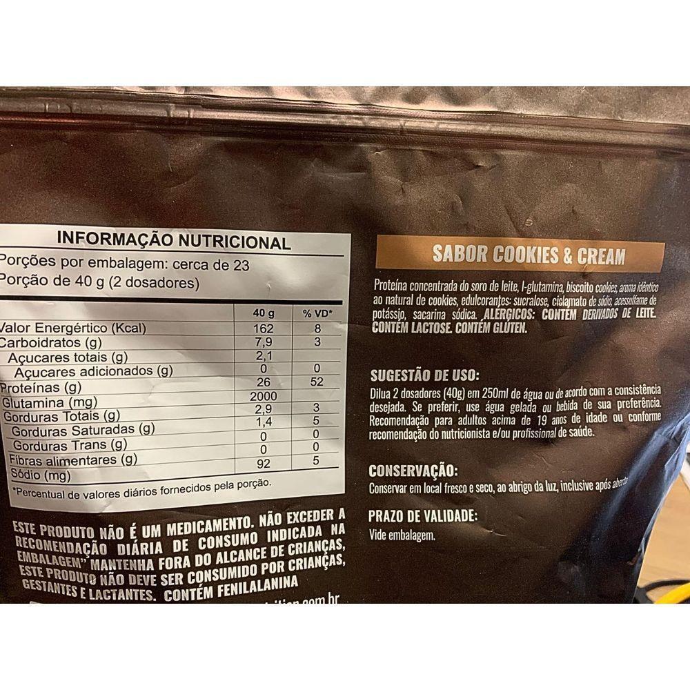 Whey Protein Concentrado 100% Reall Nutrition 900g Proteina Sabor Cookies Cream - 3