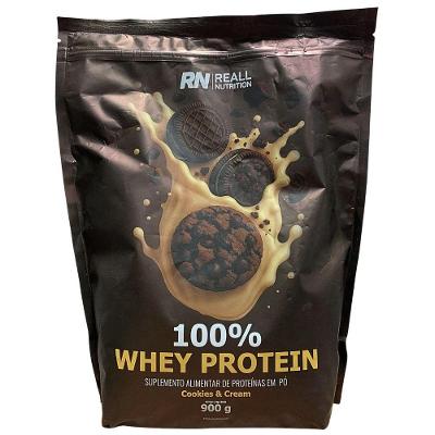 Whey Protein Concentrado 100% Reall Nutrition 900g Proteina Sabor Cookies Cream