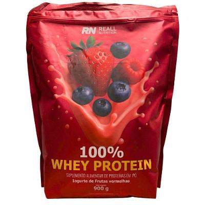 Whey Protein Concentrado 100% Reall Nutrition 900g Proteina Sabor Iogurte Frutas Vermelhas